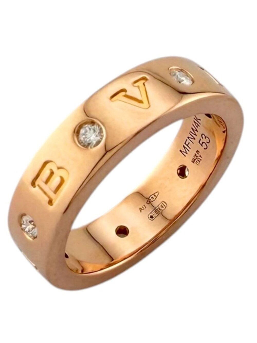 Bvlgari Roman Sorbet Ring 18k Pink Gold Diamond